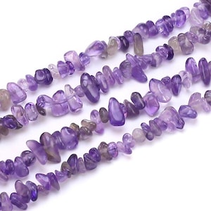 Amethyst Chip Beads, Natural Gemstone Chips, Small Amethyst Chips, DIY Jewelry Making, 5-8mm, 8-16mm, Irregular Nugget, 32 Inch