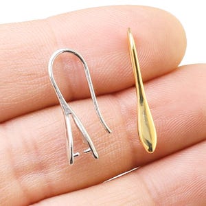 Tropfen Ohrring Drähte, Ohrring Haken mit Öse, Ohrringe machen, Ohrring Zubehoer, Schmuck Zubehör, Echtes Gold überzogen, 23 mm -GH214