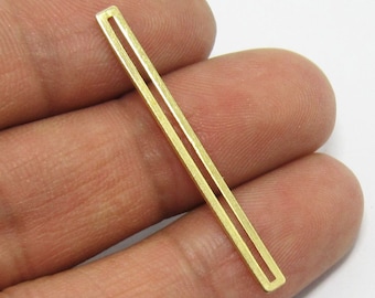 Long Rectangle Brass Connector, Bar Stick Earring Charms, Earring Findings, 40x3.2x0.6mm, Jewelry Making - R739