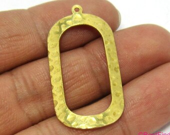 10pcs Brass pendant 40mm Hammered circle brass charms with loop R382