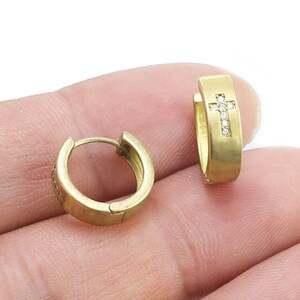CZ kruisoorbellen, ronde dikke oorringen, 11,3 x 10,4 x 5 mm, kraakbeenoorbellen, oorbelaccessoires, sieraden maken - R2129