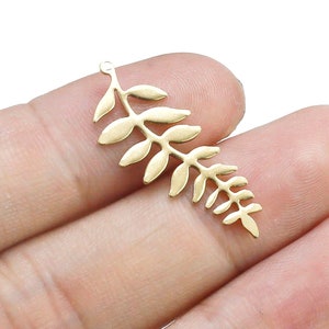 Leaf Earring Charms, Brass Leaf Charm, 28mm, Seaweed Pendant, Sea Grass Charm, Earring Findings, Jewelry Making - R428 R2419