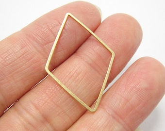 Brass charms, Rhombus earring connector, 31.5x21.5mm, Geometric Brass findings, Jewelry making - R1122