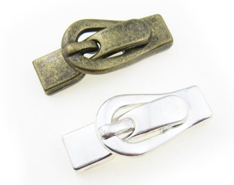 5pcs 5mm Flat Leather Clasp, 5x2mm, Buckle Leather Clasps, Leather Bracelet Connecter -FC35