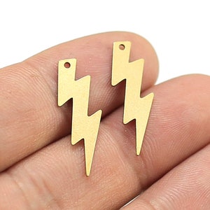 Lightning Charm, Jewelry Making Charm, Thunder Bolt Earring Charms, Earring Findings, 25x9mm - R1901