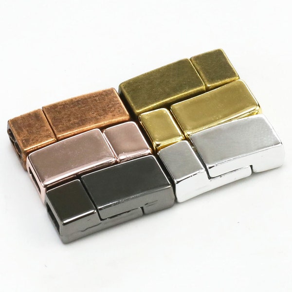 5pcs Magnetic clasp, 6mm Leather clasps, Flat leather connector, 6x2mm, Leather bracelet making - FC36