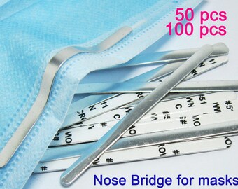 100 pcs Nose Bridge Strip PE Wrapped Strip Nose Adjuster Nose Bridge Wire for for Face DIY Making Accessories
