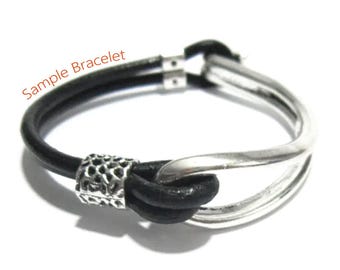 5pcs Half cuff bracelet clasp, Open hook clasps, Leather bracelet making, Jewelry supplies -RH03