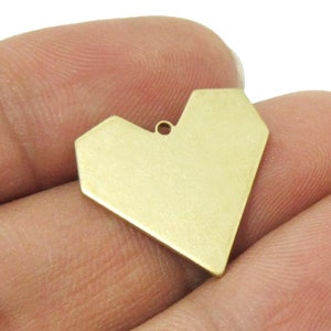 Brass Heart Charm, Heart Earring Charms, Earring Findings, Brass Charms For Jewelry Making, 20x19.5mm - R377