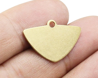 Messing Dreieck Anhänger, Messing Dreieck Anhänger, Bronze Ohrring Anhänger, Add-on Armband Anhänger, Geomety Ohrring Zubehör, 25x17.3 mm, Schmuck Zubehör - R1211