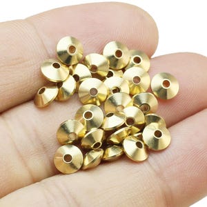 Rondelle Spacer Beads, Raw Brass Round Beads, Solid Disc Sliders, Bracelet Beading, 6x3mm, Jewelry Supplies -R2920