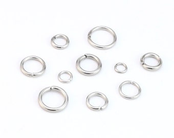 Jump Rings, Closed Circle Rings, 304 Stainless Steel Jump Ring, Flat Jump Rings, Jewelry Making, 3.5mm 4mm 5mm 6mm 7mm 8mm