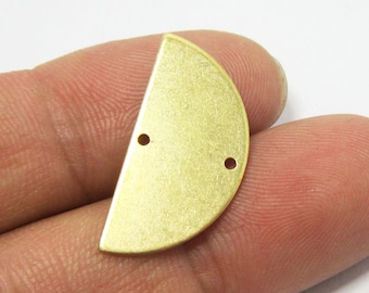 Half Round Connector, Semi Circle Charms, Earring Findings, 25x12.5mm, Brass Charms For Jewelry Making -R051 R360