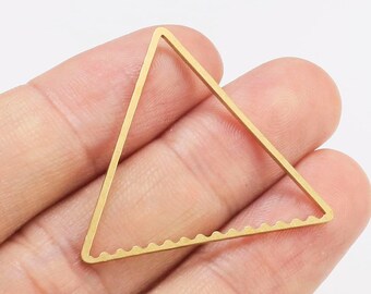 Triangle Brass Charms, Brass Connector, Earring Charms For Jewelry Making, Geometric Earring Findings, 33.8x29.8x1.1mm - R1984