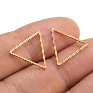 Ciondolo triangolare in ottone, connettore orecchino, placcato oro chiaro, 15x1mm, accessori orecchini, reperti in ottone per la creazione di gioielli - RP130