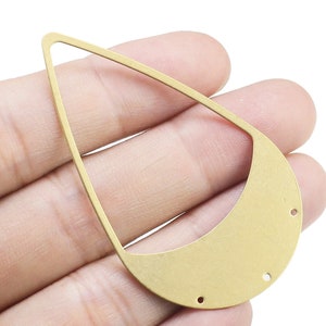 Brass Drop Charm, Teardrop Charms For Jewelry Making, Brass Connector, Earring Findings, Necklace Pendant, 59x35x0.7mm - R1518