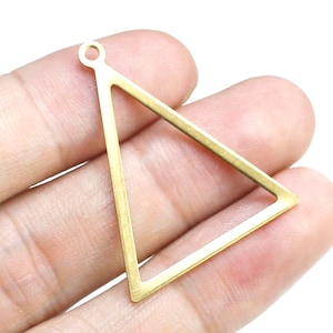 Ciondoli per orecchini triangolari, connettore in ottone, risultati geometrici in ottone, embrione di orecchini, 34,7x27,5 mm, creazione di gioielli - R2666