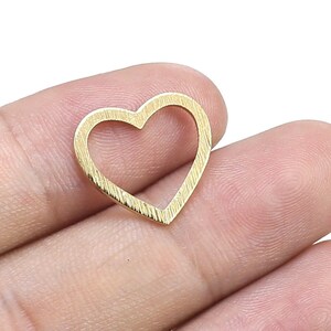 Brass Charms, Textured Heart link connecto, Earring Charms, Brass findings, 16x15x1mm, Jewelry making - R1590