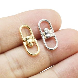 Swivel Connector, Metal Keyring Connector, Key Chain Making, Swivel Ring Clasp, Gold / Shine Silver, 19x9mm -RP269
