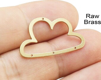 Brass Cloud Charm, Earring Connector, DIY Ornament, 30x16.7mm, Raw Brass Earring Findings, Jewelry Supplies -R1286
