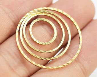 Brass Charms, Round Lace Earring Connector, Round Circle Brass Findings, 8mm 10mm 12mm 13mm 15mm 18mm 20mm 22mm, Jewelry Making -R1809 R2230