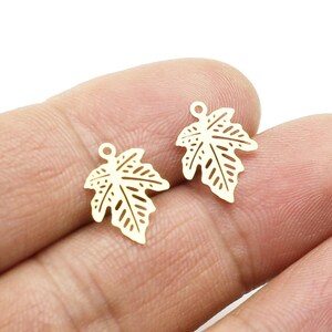 Filigranbladberlock, lönnlövsörhängesberlock, gör-det-själv-dekoration, örhängesdetaljer, 14,2 x 11 mm, smyckestillverkning - R2866