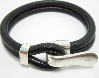 5sets Open hooks Half cuff bracelet clasp Antique silver 4mm Leather hook RH35