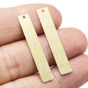 Brincos retangulares texturizados, pingente de barra retangular, 36x6,8 mm, achados de brincos, pingentes de latão para fabricação de joias -R991