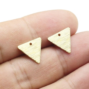 Ciondolo triangolo strutturato, ciondolo in ottone per la creazione di gioielli, ciondoli per orecchini geometrici, forniture per gioielli, 11,5x13 mm - R692