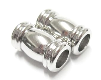 5pcs Round Leather Clasps, 3mm 5mm 6mm Leather Clasp, Necklace Connector, Leather Bracelet Making, Jewelry Supplies -RC54