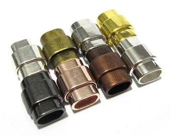 Conjunto de 3 fechos de couro de alcaçuz, 10 x 6 mm, para confecção de pulseiras masculinas, acessórios de couro de alcaçuz, 10 x 6,8 mm, suprimentos para joias - LC03