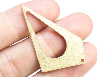 Encanto de pendiente de gota texturizado, encantos de latón en forma de lágrima, 41,4x25 mm, hallazgos de pendientes, colgante de collar, encantos de latón para la fabricación de joyas - R2499