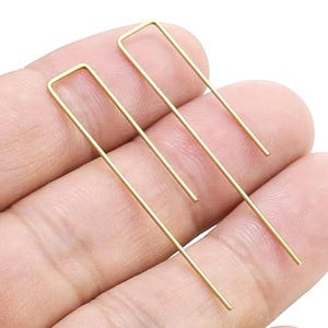 Rectangle Earring Hooks, Long Ear Wires, Earings Making, 45x8mm, Geometric Earring Findings, Jewelry Supplies -R2256