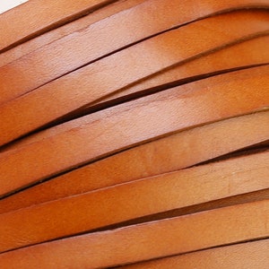 10mm Leather Cord, Distressed Camel, Genuine Leather Strips, 10x2mm, Wrap Bracelet Making, Jewelry Supplies -DLC101