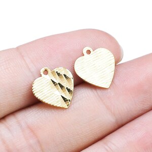 Jewelry Making Charms, Textured Heart Earring Charms, Raw Brass Heart Charm, 11.8x11mm, Earring Findings, Bracelet Charms - R2550
