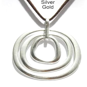 2pcs Irregular Circle Pendant, Stacking Circle Loop, Statement Necklace Making, Antique silver, Jewelry Supplies