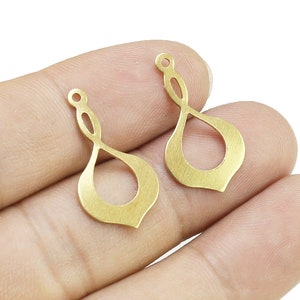 Brass Drop Charm, Teardrop Earring Charms, Brass Charms For Jewelry Making, 25x14mm, Earring Findings, Necklace Pendant - R2809