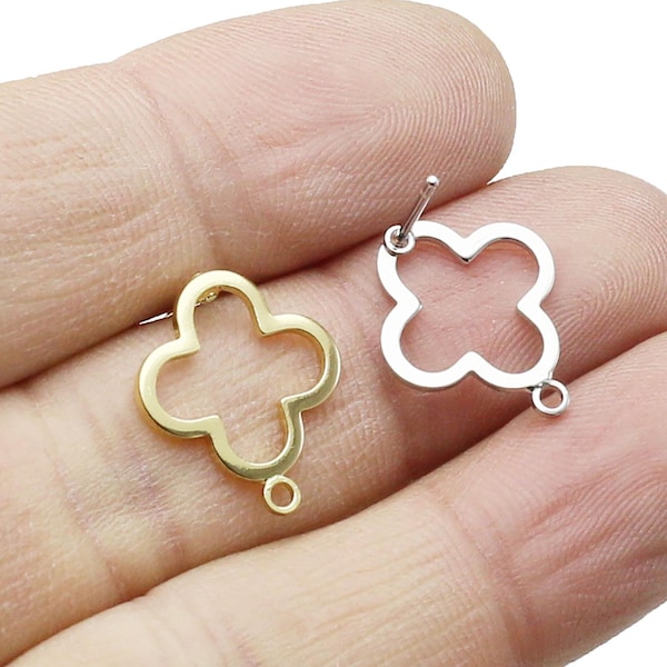 Gingko Leaf Ear Studs, Flower Earring Posts, Real Gold Plated, Earrings Making, 17.3x14.6mm, Earring Findings, Jewelry Supplies -GS255