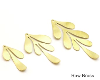 Leaf Charm, Leaves Earring Charms, Necklace Pendant, DIY Ornament, Raw Brass Findings, Jewelry Supplies -R197