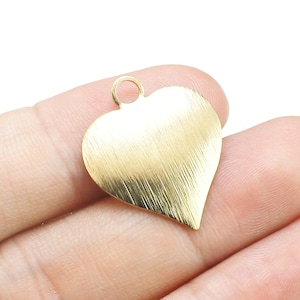Textured Heart Charms, Earring Charm For Hoops, 23x19.5mm, Large Hole, Interchangeable Earring Charms, Jewelry Making - R1753
