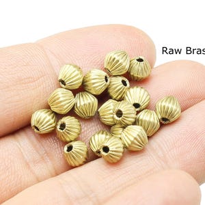 Rondelle Spacer Beads, Raw Brass Stripe Beads, Crimped Beads, Bracelet Making, 8x7.8mm, Jewelry Supplies -R2877