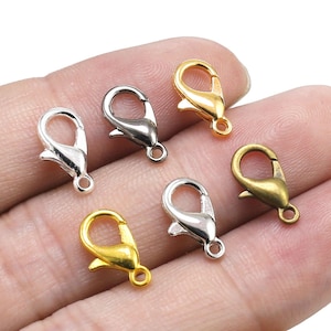 Lobster Clasps, Brass Claw Clasp, 14x7mm, Brass Trigger Clasp, Bracelet Clasp, Chain Connector, Necklace Pendant, Jewelry Making - RP186