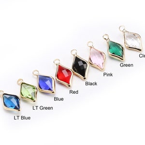 Crystal Rhombus Charm, Faceted Spike Earring Charms, Birthstone Charm For Jewelry making, 18.5x10.2mm, Gone Tone - RP197