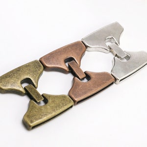3pcs - 30mm Leather Clasp, Multi Strand Clip Clasp, Bracelet Connector, 30x2mm, Leather Bracelet Making, Jewelry Supplies - FH12