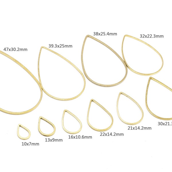 50pcs- Brass Drop Charm, Earring Connector, Earring Findings, All Size, Geometric Brass Findings, DIY Epoxy Resin, Jewelry Making - R2190