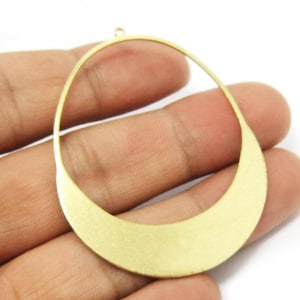 Teardop Pendant, Brass Drop Charm, Earring Findings, Necklace Pendant, 54x42mm, Jewelry Making - R375