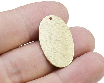 Textured Oval Charm, Marquise Earring Charms, Brass Charm For Jewelry Making, 26.6x17mm, Blank Earring Findings - R2789