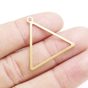 Ciondoli per orecchini triangolari, connettore in ottone, risultati geometrici in ottone, embrione di orecchini, 26,8x27,6 mm, creazione di gioielli - R2679