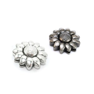 3pcs 10mm Leather Clasp, SunFlower Leather Clasps, Leather Bracelet Making, 10x2mm Leather Connector -FC15