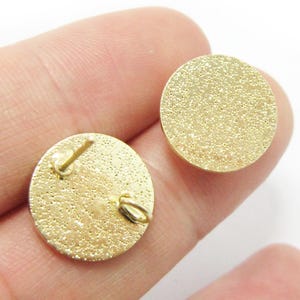 10-delige ronde oorstekers, bling-oorbellen, oorbellen maken, messing oorstekers, 14 mm 20 mm, goudkleur, sieradenbenodigdheden - RP002 RP128 R2658